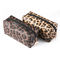 Tas Makeup Perjalanan Portabel Wanita Leopard PU Kulit