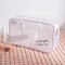 Warna Murni Travel Portable Handle PVC Cosmetic Vanity Bag